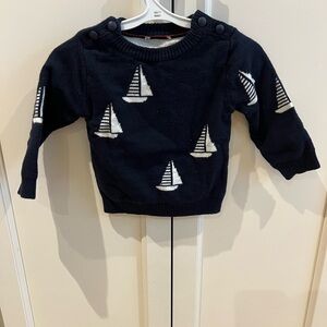 Jacadi Dark Blue Sailboat Sweater 6-12m